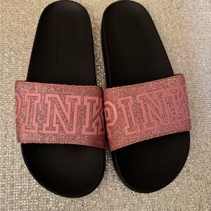 Victoria's Secret Pink and Black Sandals